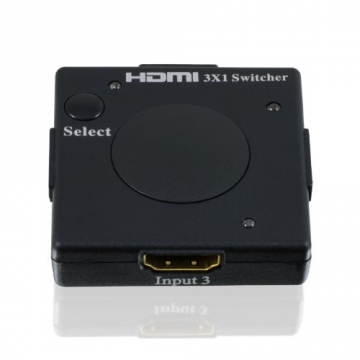 CSL - 3D Ready / Full HD 1080p HDMI Verteiler Set - Mini 3 Port Umschalter/Switch + 4 x 1,5m HDMI-Kabel (24K vergoldete Kontakte) | Dolby True HD - 5